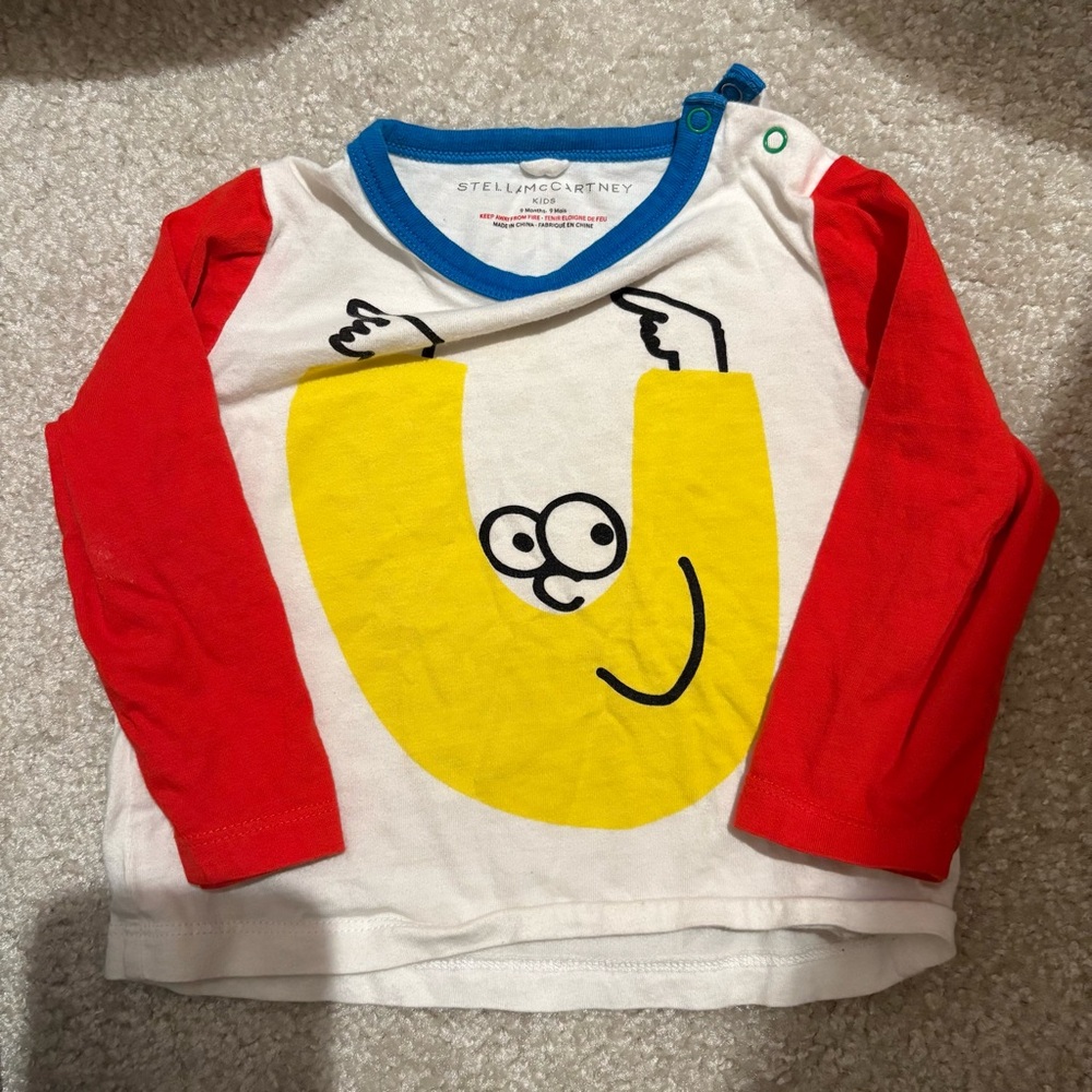 Stella McCartney Kids 9m Red Sleeve Tee VGUC